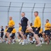 West participates in early morning training