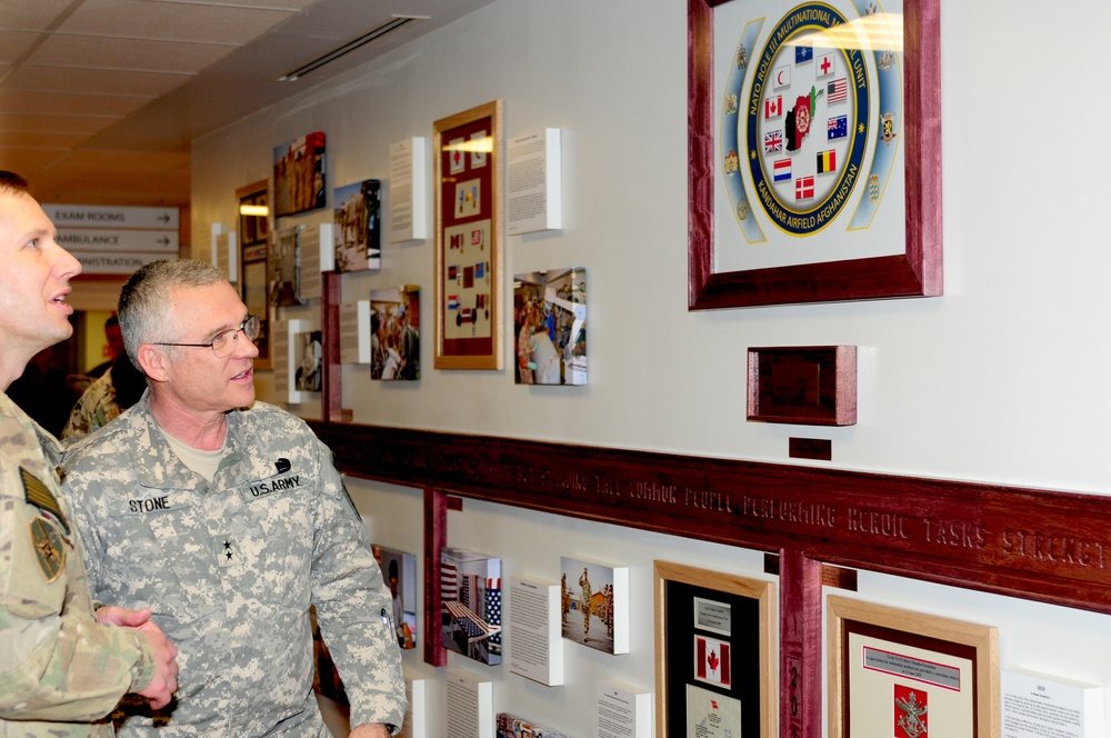 Maj. Gen. Stone tours Kandahar Air Field’s NATO Role 3 Multinational Hospital