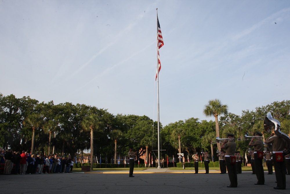 Morning colors MCRD Parris Island