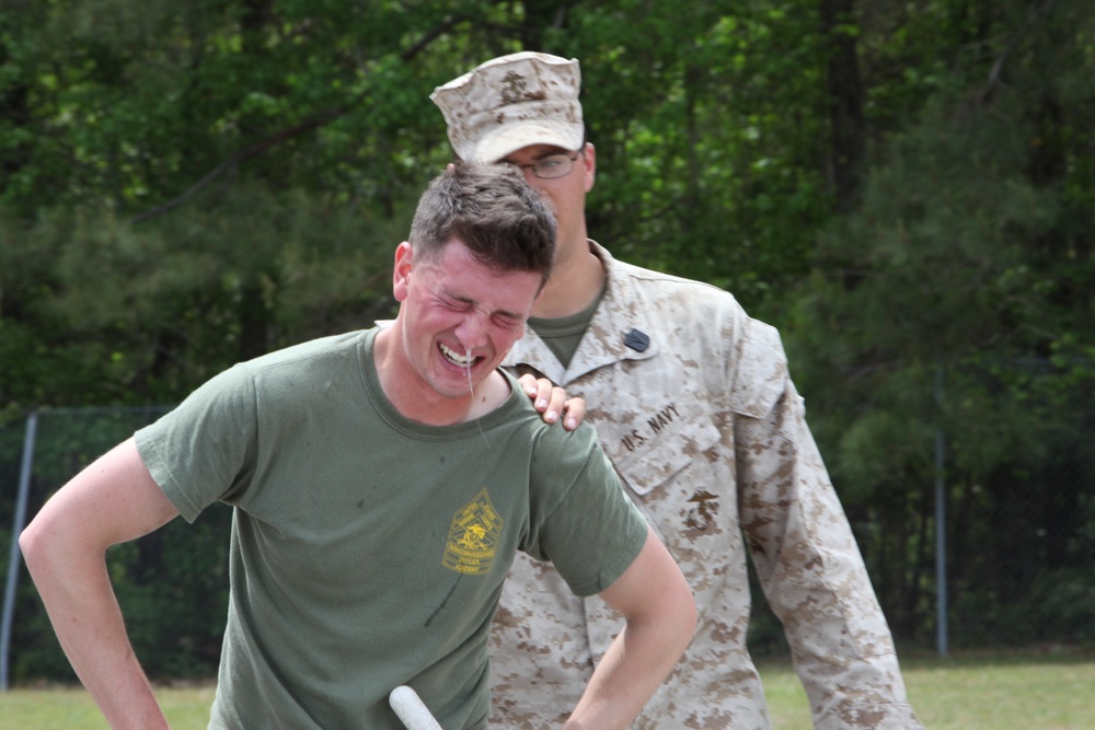 APS-12: Ground Combat Element pushes through pain of OC during Non-Lethal Weapons &amp; Tactics training