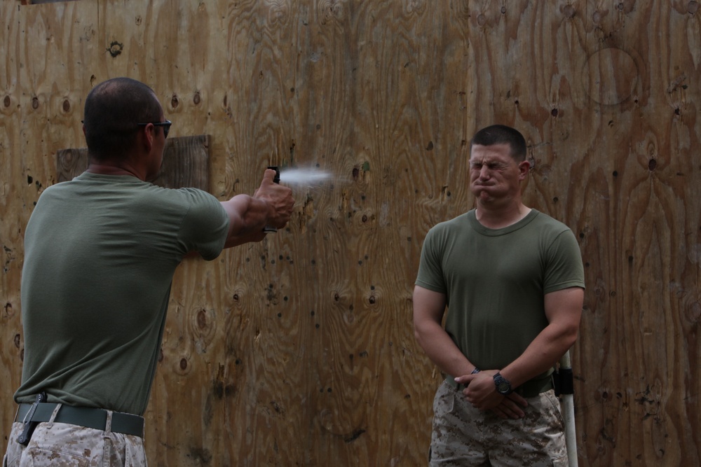 APS-12: Ground Combat Element pushes through pain of OC during Non-Lethal Weapons &amp; Tactics training