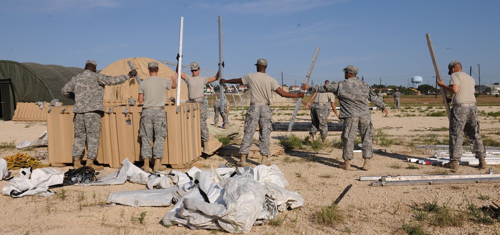 US Army South pitches tents in preparation for upcoming training