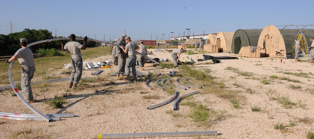 US Army South pitches tents in preparation for upcoming training