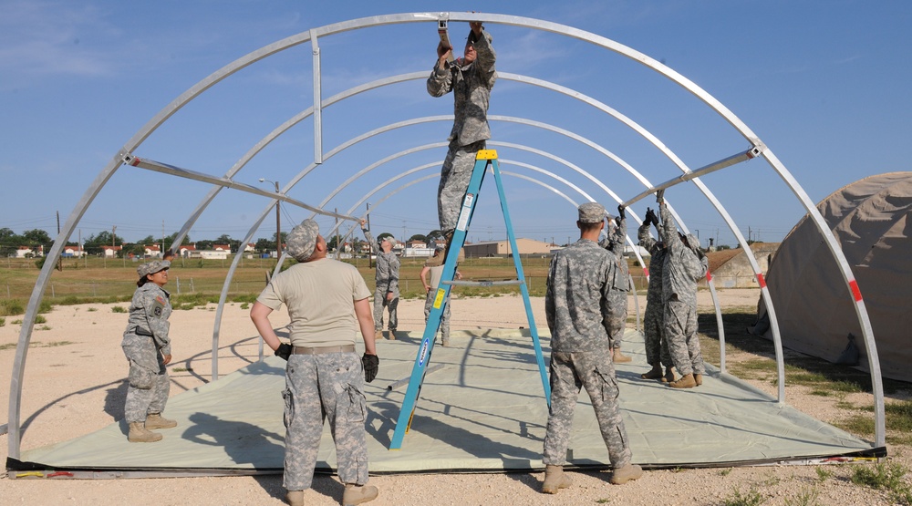 US Army South pitches tents in preparation for upcoming training