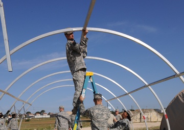 US Army South pitches tents in preparation for upcoming training
