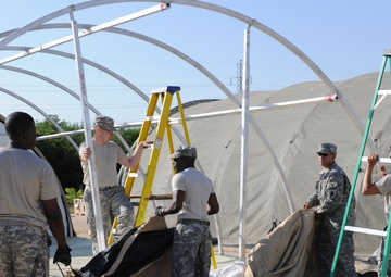 US Army South pitches tents in preparation for upcoming training
