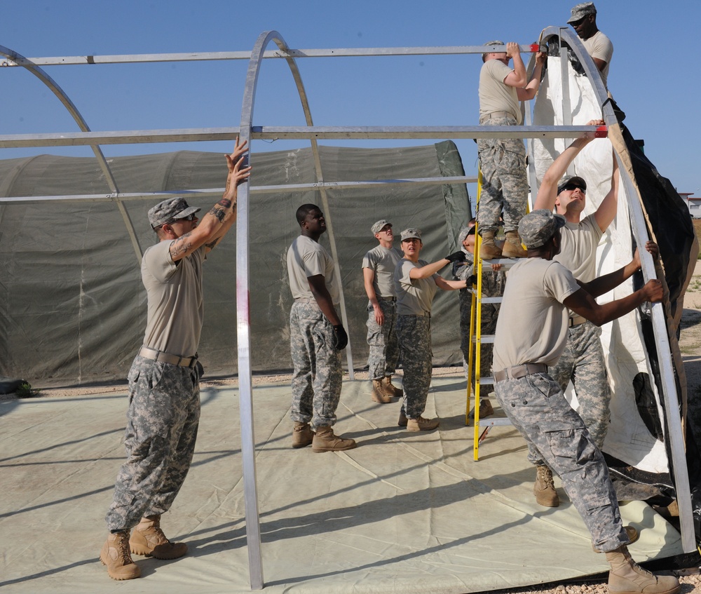 US Army South pitches tents in preparation for upcoming training