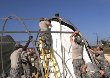 US Army South pitches tents in preparation for upcoming training