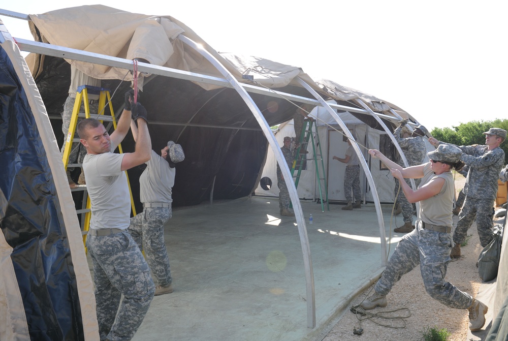 US Army South pitches tents in preparation for upcoming training