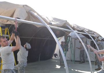 US Army South pitches tents in preparation for upcoming training