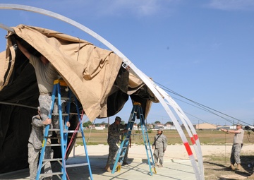 US Army South pitches tents in preparation for upcoming training