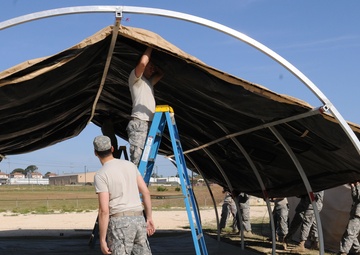 US Army South pitches tents in preparation for upcoming training