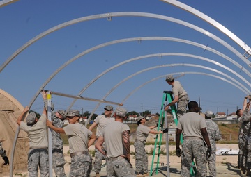 US Army South pitches tents in preparation for upcoming training