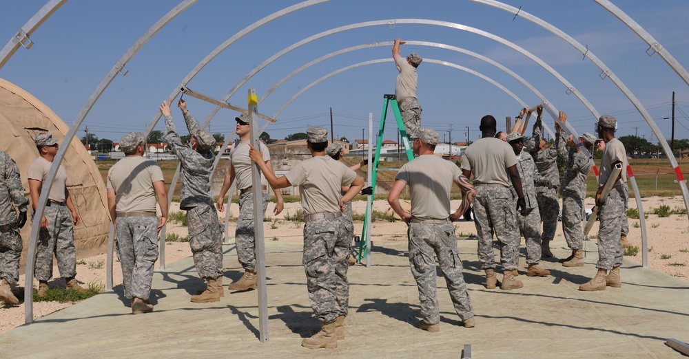 US Army South pitches tents in preparation for upcoming training