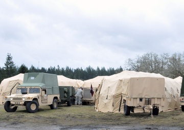 Medical team conducts live surgical field exercise