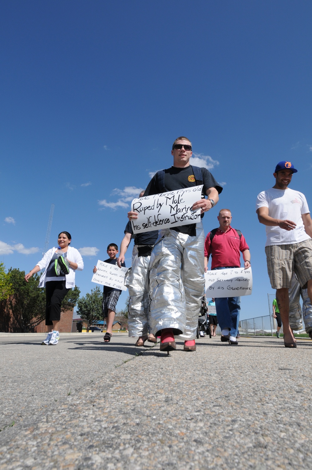 Idaho Guardsmen walk in her shoes for a cause