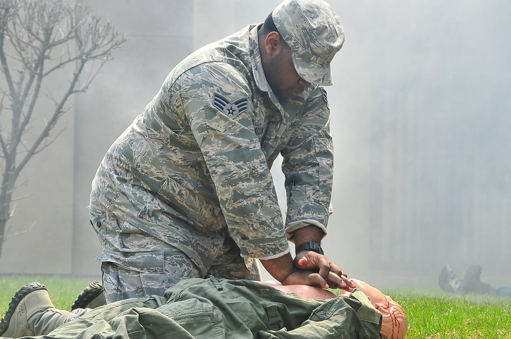 EMI tests Osan responders and evaluators