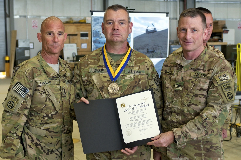 Four soldiers receive Order of Saint Michael