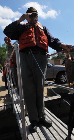 Saluting before boarding the vessel