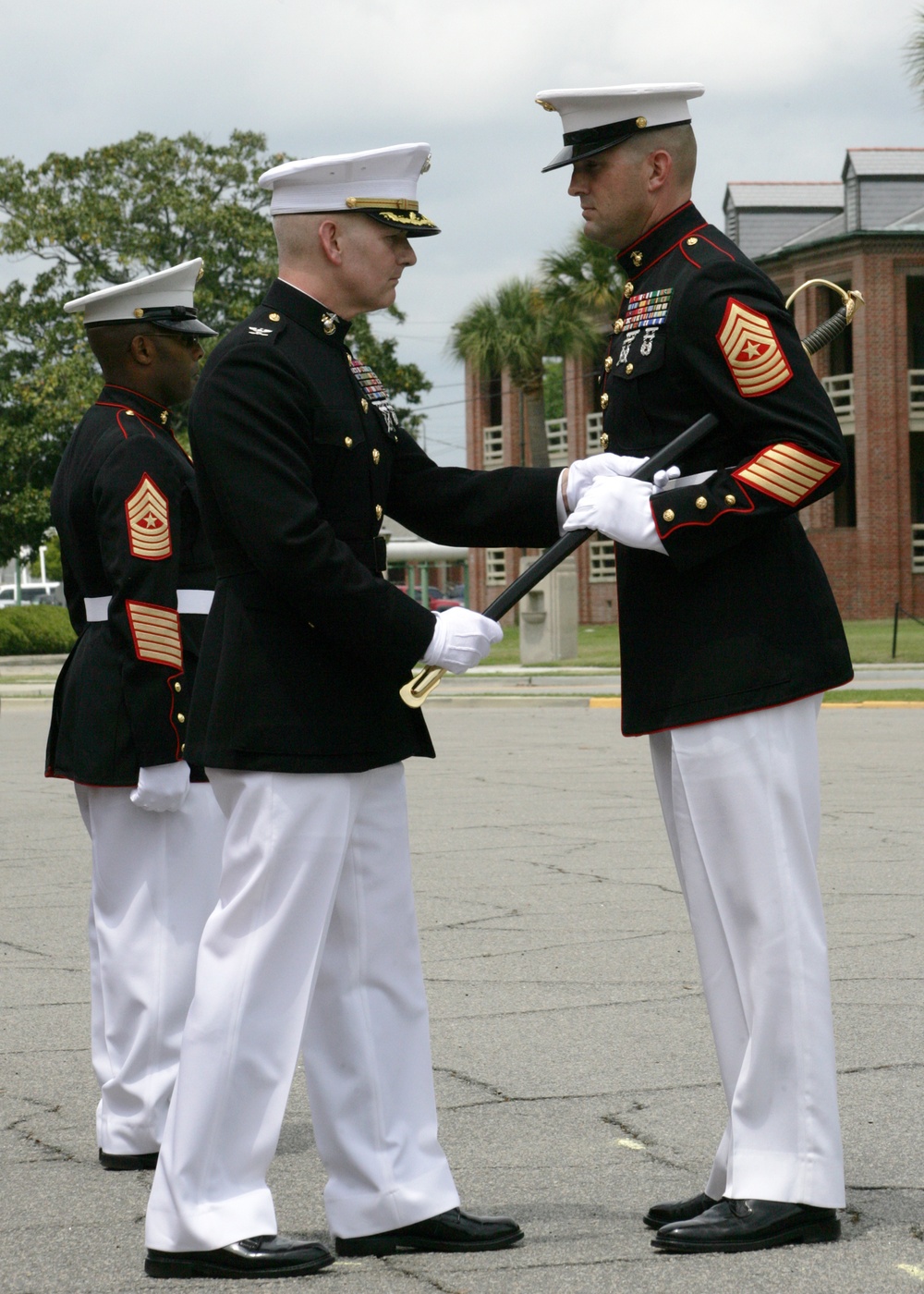 Sgt. Maj. Dwayne Farr post and relief ceremony