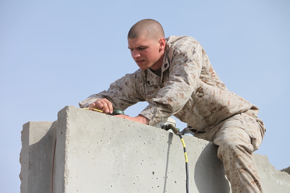 Communication technician Marines provide repairs to operations in Afghanistan