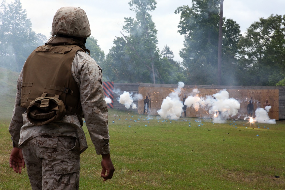 APS-12: GCE takes up shields to hold the line, during Non-Lethal Weapons &amp; Tactics training