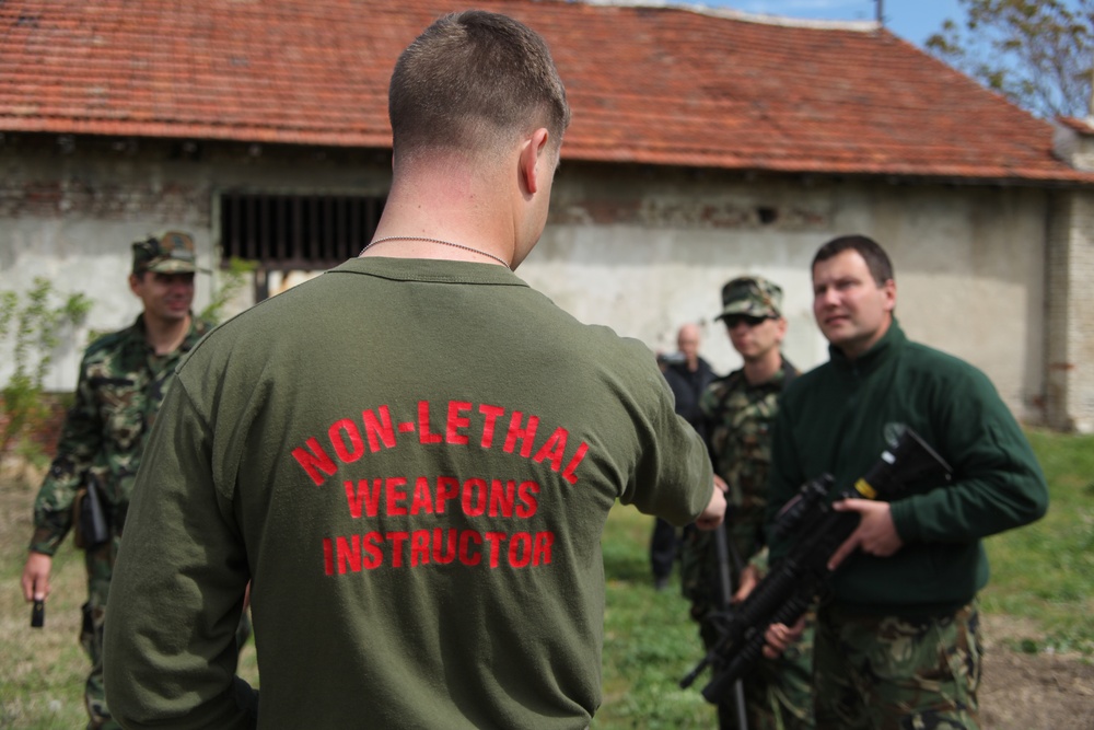 Riot-Ready Marines Display Non-Lethal Capabilities to Bulgarians