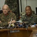 US and Philippine Marine commanders answer question from international press during Balikatan 2012