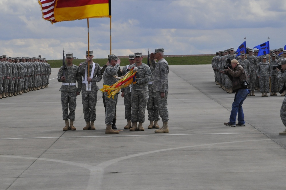 US Army Europe, 12th Combat Aviation Brigade, Casing of the Colors ceremony at the Katterback Army Air Field USAG Ansbach Germany