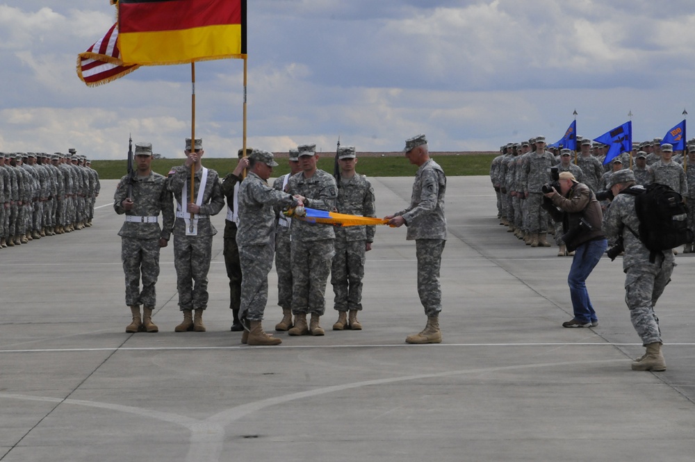 US Army Europe, 12th Combat Aviation Brigade, Casing of the Colors ceremony at the Katterback Army Air Field USAG Ansbach Germany