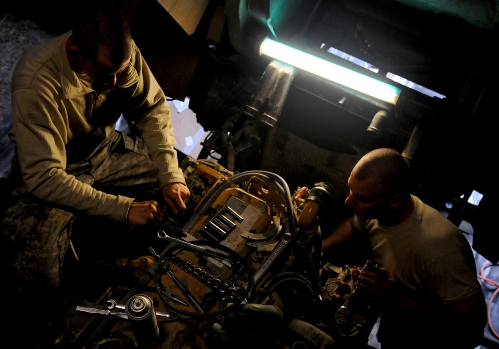 Forward Support Company mechanics provide essential skills to the field