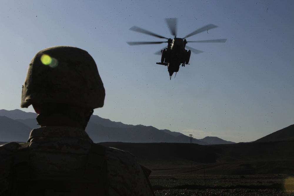 Marines resupply at Observation Post Shrine