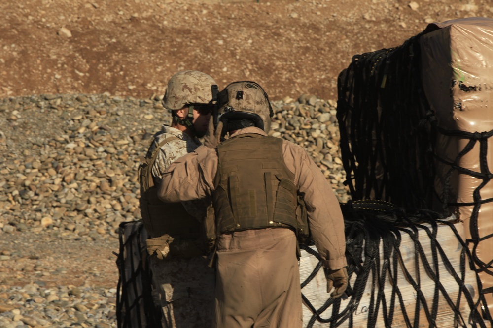 Marines resupply at Observation Post Shrine