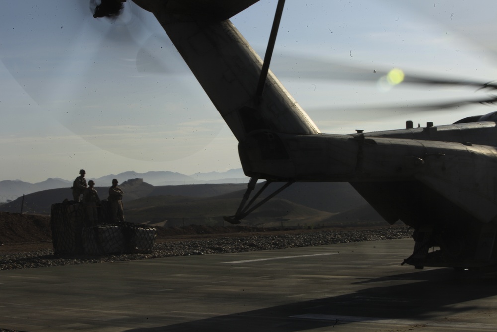 Marines resupply at Observation Post Shrine