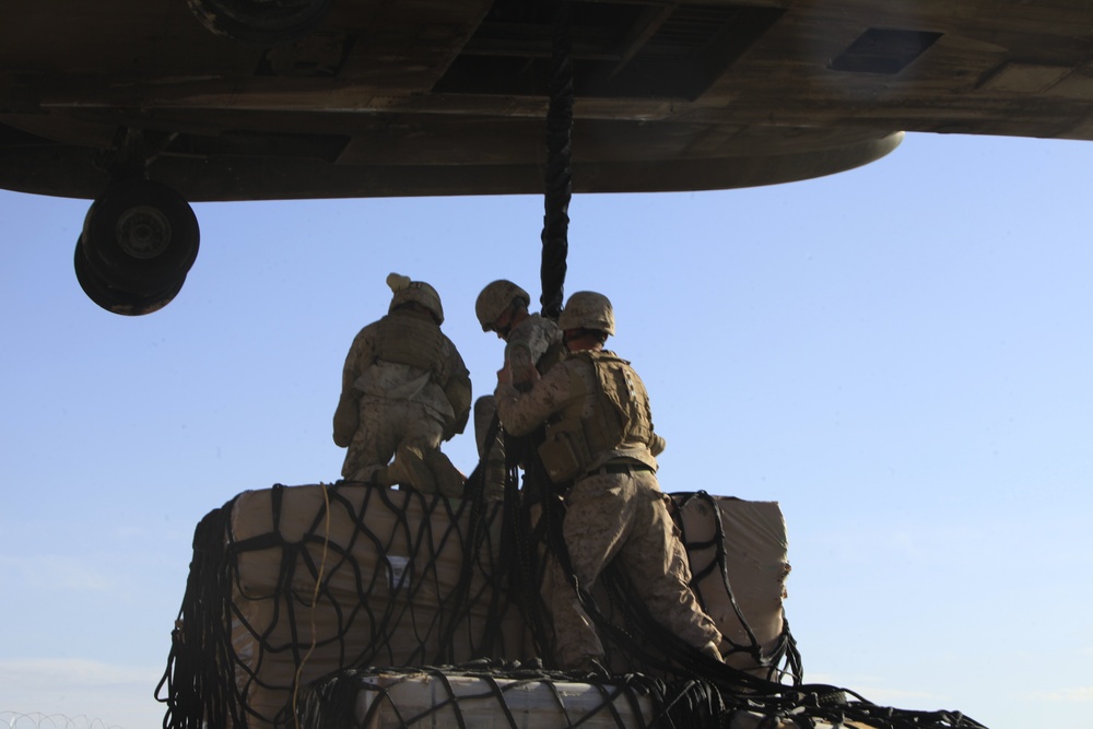 Marines resupply at Observation Post Shrine