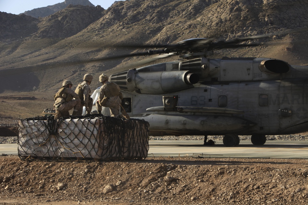 Marines resupply at Observation Post Shrine