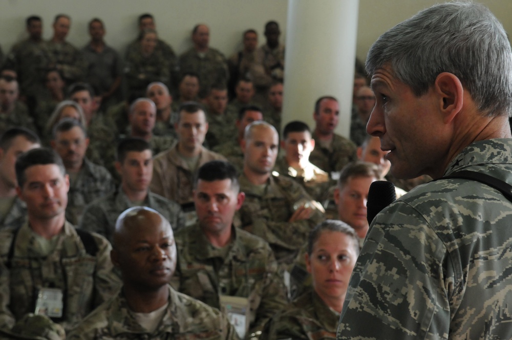 CSAF visits deployed airmen, discusses evolving force