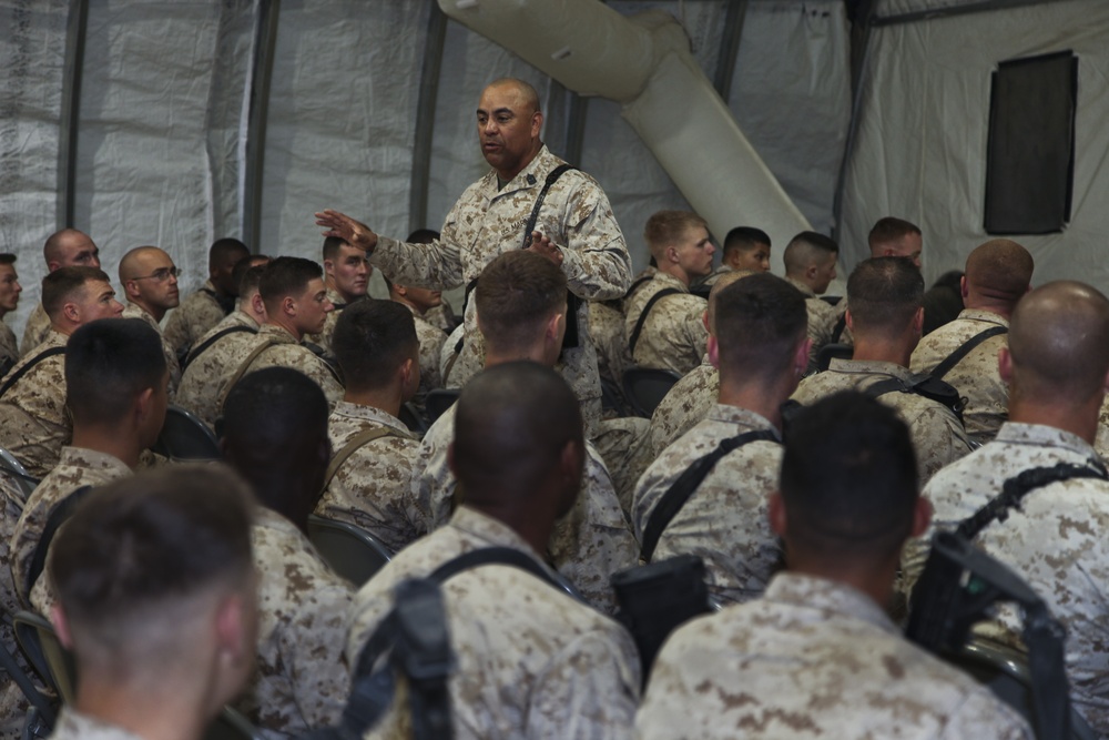 Marines aboard Camp Dwyer