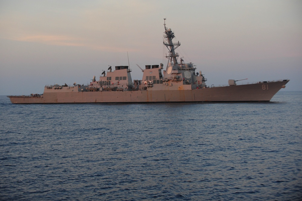 USS Winston S. Churchill transits the Atlantic Ocean