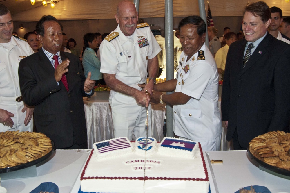 USS Blue Ridge ceremony in Cambodia