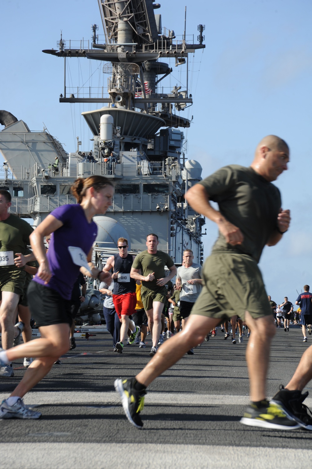 Sexual assault awareness run aboard USS Makin Island