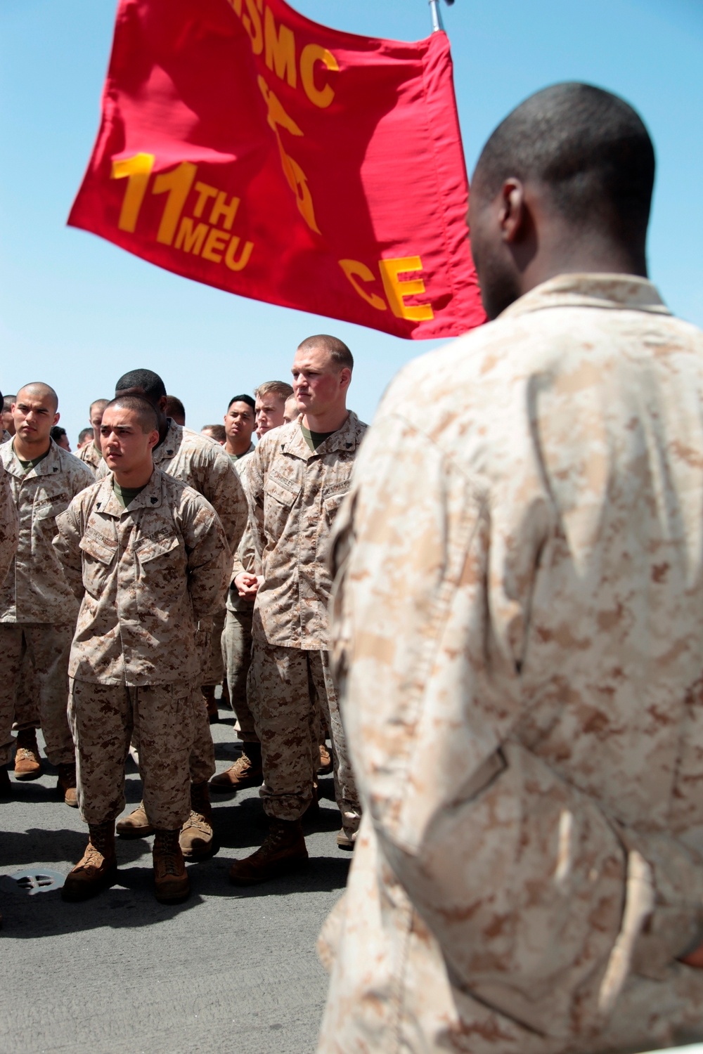 Marines gather aboard USS Makin Island