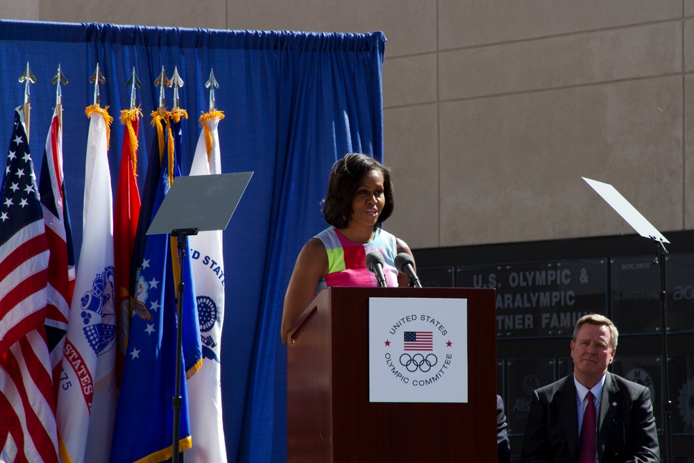 Michelle Obama delivers remarks at the 2012 Warrior Games