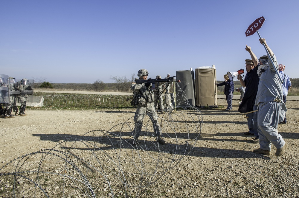 818th Engineer Company Entry Control Point Riot Exercise