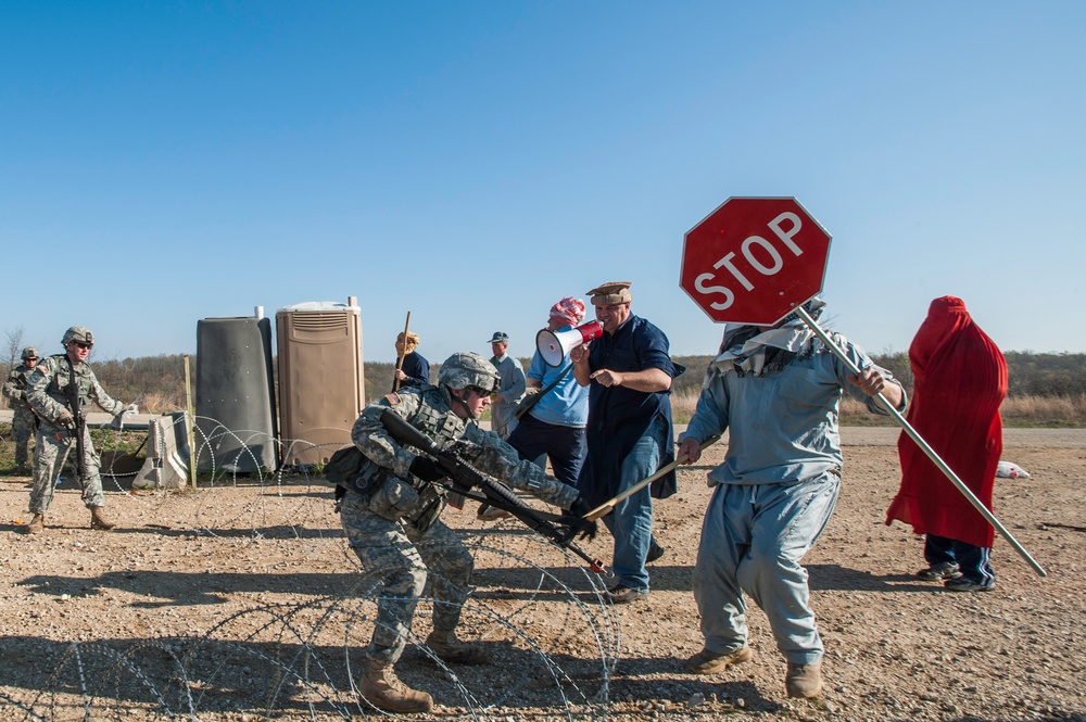 818th Engineer Company Entry Control Point Riot Exercise