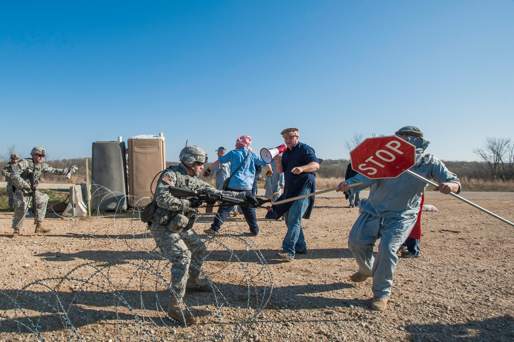 818th Engineer Company Entry Control Point Riot Exercise