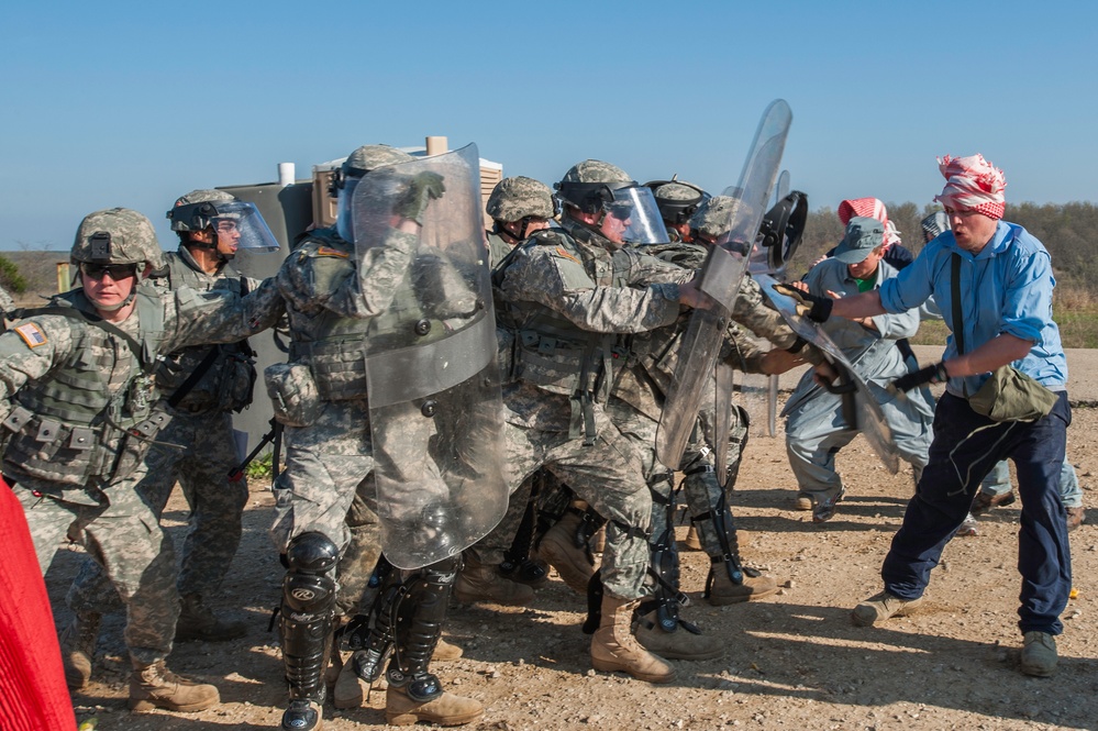 818th Engineer Company Entry Control Point Riot Exercise