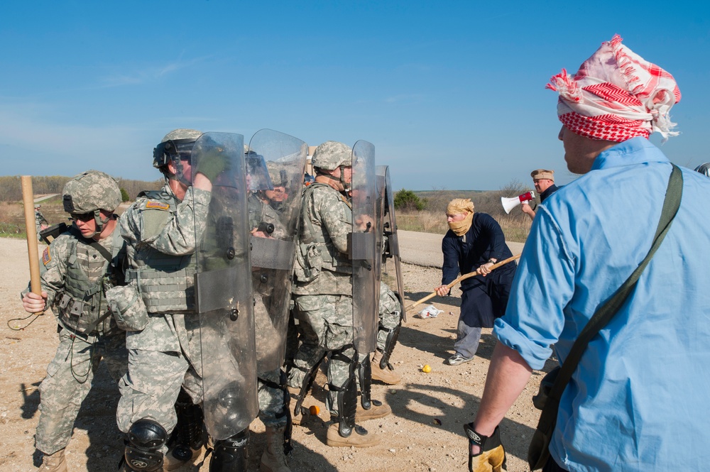 818th Engineer Company Entry Control Point Riot Exercise