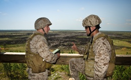 Joint forces practice naval gunfire at Lejeune