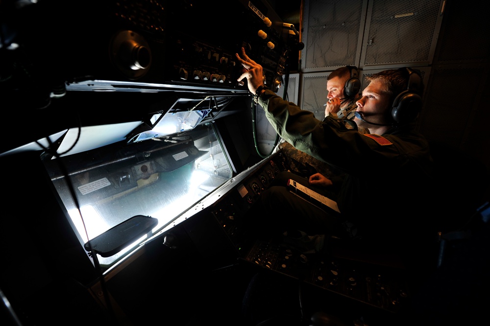 Opening the air refueling operations sighting door